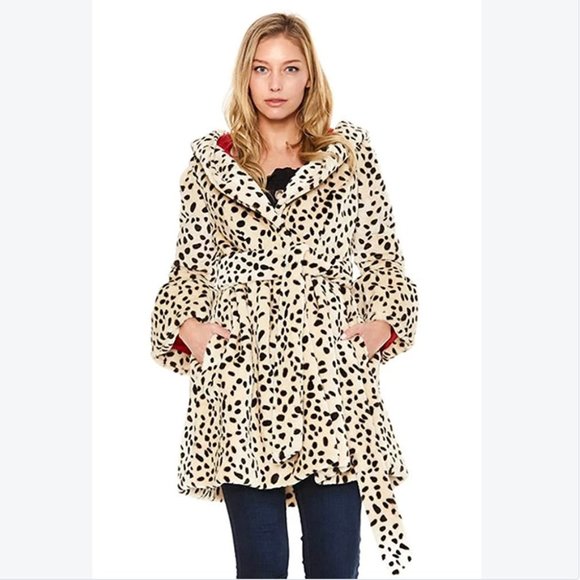 Vava by Joy Han Jackets & Blazers - VAVA Women's Leopard Print Hooded Faux Fur Coat